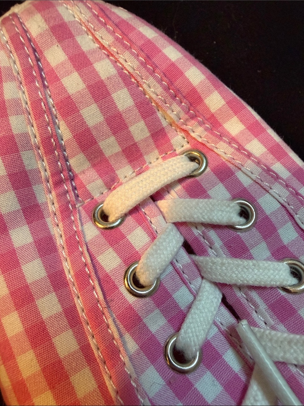 Tretorn Pink Gingham Canvas Sneakers - Picture 12 of 14